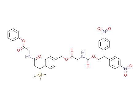 Glycine, N-[[2,2-bis(4-nitrophenyl)ethoxy]carbonyl]-,
[4-[3-oxo-3-[(2-oxo-2-phenoxyethyl)amino]-1-(trimethylsilyl)propyl]phenyl
]methyl ester