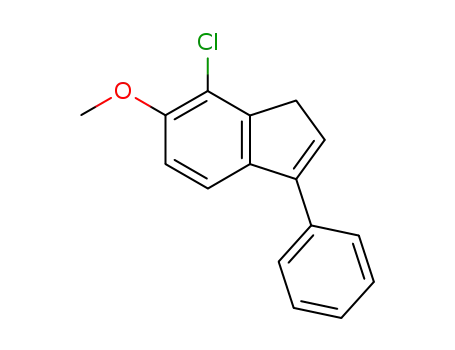 Molecular Structure of 137986-18-6 (1H-Indene, 7-chloro-6-methoxy-3-phenyl-)