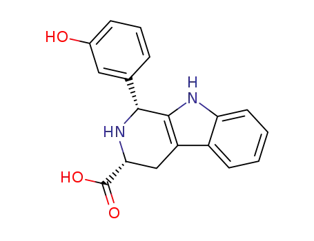Molecular Structure of 869304-06-3 ((1R,3R)-1-(3-hydroxyphenyl)-2,3,4,9-tetrahydro-1H-β-carboline-3-carboxylic acid)