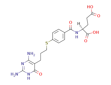 L-Glutamic acid,
N-[4-[[3-(2,6-diamino-1,4-dihydro-4-oxo-5-pyrimidinyl)propyl]thio]benzo
yl]-