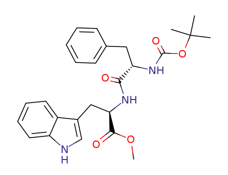 Molecular Structure of 77201-40-2 (D-Tryptophan, N-[(1,1-dimethylethoxy)carbonyl]-L-phenylalanyl-, methyl
ester)