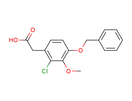 Molecular Structure of 110038-90-9 (2-Chloro-3-methoxy-4-(phenylmethoxy)benzeneacetic acid)
