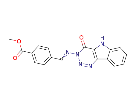 methyl 4-{(E)-[(4-oxo-2,4-dihydro-3H-[1,2,3]triazino[5,4-b]indol-3-yl)imino]methyl}benzoate