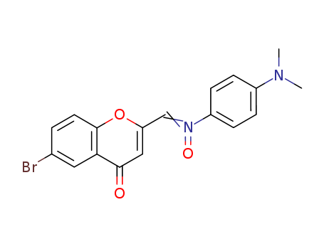 Molecular Structure of 105591-52-4 (4H-1-Benzopyran-4-one,
6-bromo-2-[[[4-(dimethylamino)phenyl]imino]methyl]-, N-oxide)
