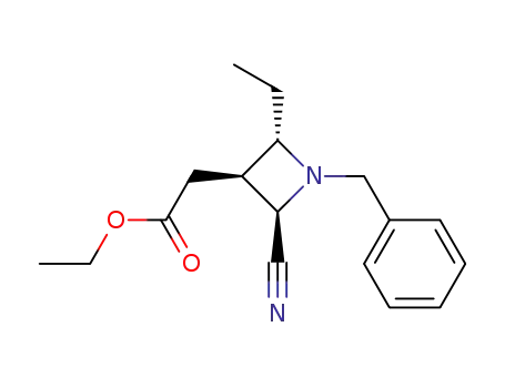 (2R,3S,4S)-(1-benzyl-2-cyano-4-ethyl-azetidin-3-yl)-acetic acid ethyl ester