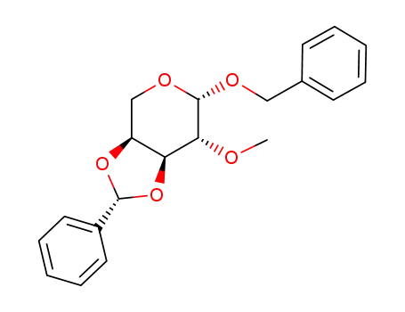 Molecular Structure of 79936-14-4 (benzyl endo-3,4-O-benzylidene-2-O-methyl-β-L-arabinopyranoside)