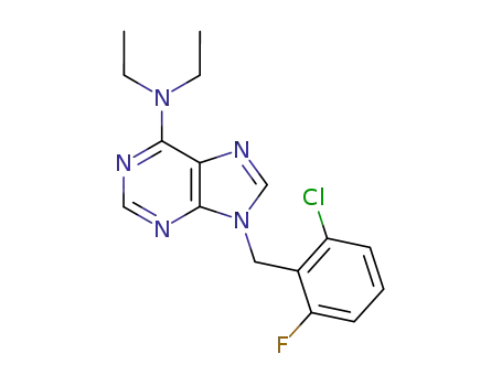 Molecular Structure of 76099-79-1 (9-(2-chloro-6-fluorobenzyl)-6-diethylaminopurine)