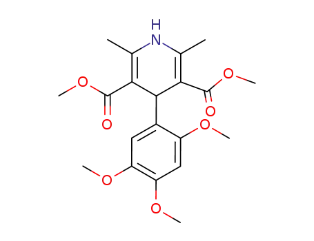 Molecular Structure of 116324-83-5 (3,5-Pyridinedicarboxylic acid,
1,4-dihydro-2,6-dimethyl-4-(2,4,5-trimethoxyphenyl)-, dimethyl ester)