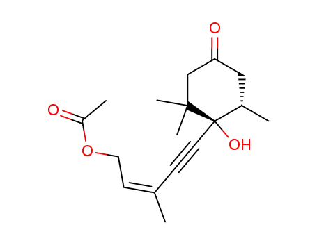 Acetic acid (Z)-5-((1R,6S)-1-hydroxy-2,2,6-trimethyl-4-oxo-cyclohexyl)-3-methyl-pent-2-en-4-ynyl ester