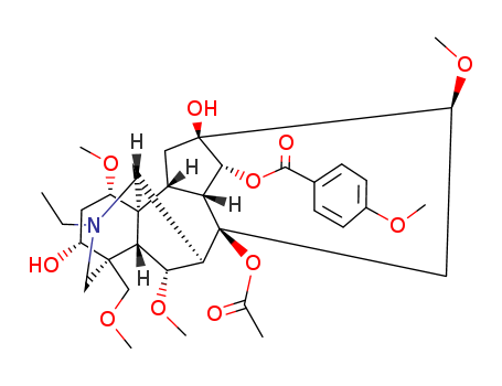 (1alpha,3alpha,6alpha,14alpha,16beta)-8-(acetyloxy)-20-ethyl-3,13-dihydroxy-1,6,16-trimethoxy-4-(methoxymethyl)aconitan-14-yl 4-methoxybenzoate