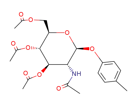Molecular Structure of 38229-73-1 (4'-METHYLPHENYL 2-ACETAMIDO-3,4,6-TRI-ACETYL-2-DEOXY-BETA-D-GLUCOPYRANOSIDE)
