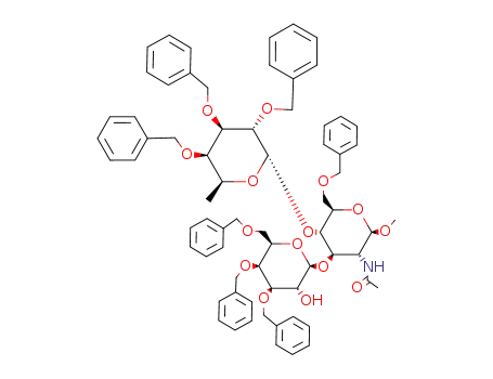 methyl 2-acetamido-6-O-benzyl-2-deoxy-4-O-(2,3,4-tri-O-benzyl-α-L-fucopyranosyl)-3-O-(3,4,6-tri-O-benzyl-β-D-galactopyranosyl)-β-D-glucopyranoside