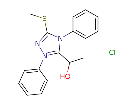 5-(1-Hydroxy-ethyl)-3-methylsulfanyl-1,4-diphenyl-4H-[1,2,4]triazol-1-ium; chloride