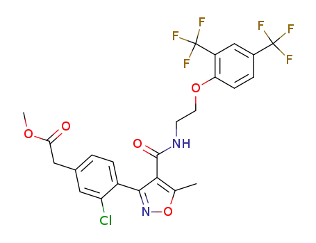 (4-{4-[2-(2,4-bis-trifluoromethyl-phenoxy)-ethylcarbamoyl]-5-methyl-isoxazol-3-yl}-3-chloro-phenyl)-acetic acid methyl ester