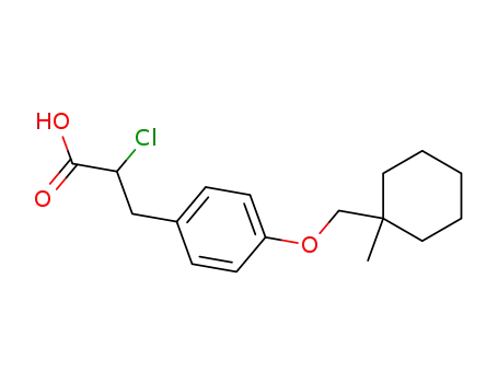 Molecular Structure of 96206-78-9 (2-Chloro-3-[4-(1-methyl-cyclohexylmethoxy)-phenyl]-propionic acid)