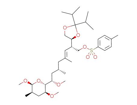 Toluene-4-sulfonic acid (E)-(2S,6S,8S)-2-((S)-2,2-diisopropyl-[1,3]dioxolan-4-yl)-8-((2R,3S,5R,6S)-3,6-dimethoxy-5-methyl-tetrahydro-pyran-2-yl)-8-methoxy-4,6-dimethyl-oct-3-enyl ester