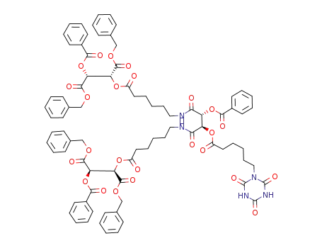 C<sub>31</sub>H<sub>31</sub>O<sub>8</sub>NHCOCH(O<sub>2</sub>CC<sub>6</sub>H<sub>5</sub>)CH(CONHC<sub>31</sub>H<sub>31</sub>O<sub>8</sub>)O<sub>2</sub>C(CH<sub>2</sub>)5C<sub>3</sub>H<sub>2</sub>N<sub>3</sub>O<sub>3</sub>