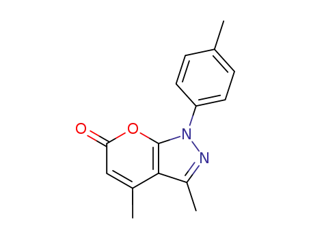 Molecular Structure of 74169-53-2 (3,4-Dimethyl-1-p-tolyl-1H-pyrano[2,3-c]pyrazol-6-one)