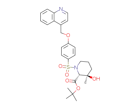 (2R,3R)-3-Hydroxy-3-methyl-1-[4-(quinolin-4-ylmethoxy)-benzenesulfonyl]-piperidine-2-carboxylic acid tert-butyl ester