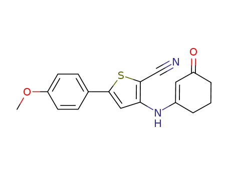 5-(4-methoxyphenyl)-3-[(3-oxo-1-cyclohexen-1-yl)amino]-2-thiophenecarbonitrile