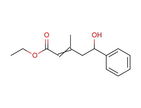 Molecular Structure of 111042-67-2 (ethyl 5-hydroxy-3-methyl-5-phenyl-2-pentenoate)