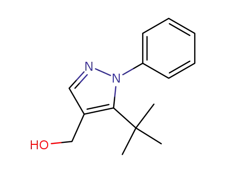 Molecular Structure of 153863-40-2 (1H-Pyrazole-4-methanol, 5-(1,1-dimethylethyl)-1-phenyl-)