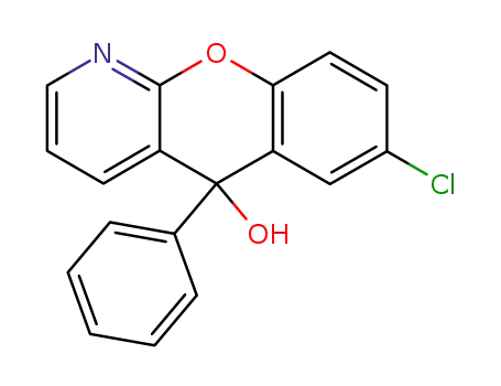 Molecular Structure of 82524-08-1 (5H-[1]Benzopyrano[2,3-b]pyridin-5-ol, 7-chloro-5-phenyl-)