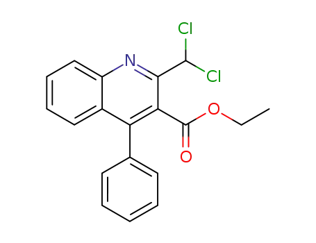 Molecular Structure of 129884-65-7 (3-carbethoxy-2-(dichloromethyl)-4-phenylquinoline)
