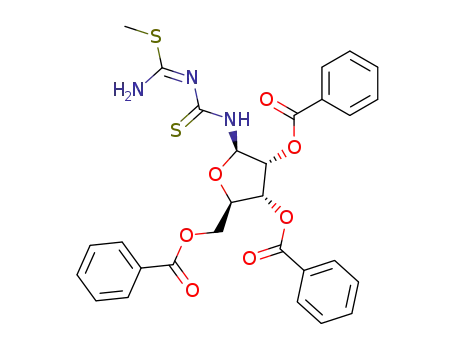 Molecular Structure of 77049-63-9 (1-(2,3,5-tri-O-benzoyl-β-D-ribofuranosyl)-4-S-methylisothiobiuret)