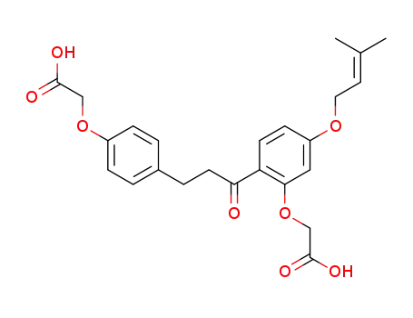 Molecular Structure of 73618-66-3 (2',4-bis(carboxymethoxy)-4'-(3-methyl-2-butenyloxy)dihydrochalcone)