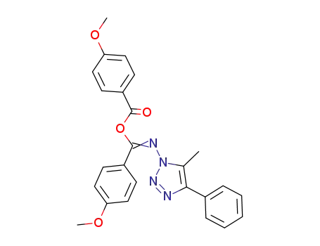 Molecular Structure of 113631-57-5 (4-methoxy-benzoic 4-methoxy-<i>N</i>-(5-methyl-4-phenyl-[1,2,3]triazol-1-yl)-benzimidic anhydride)