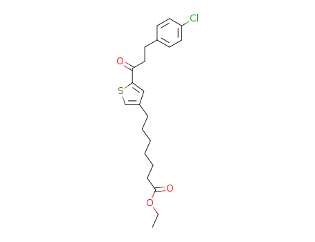 Molecular Structure of 146822-74-4 (7-{5-[3-(4-Chloro-phenyl)-propionyl]-thiophen-3-yl}-heptanoic acid ethyl ester)