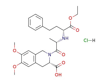 2-<2-<<1-(ethoxycarbonyl)-3-phenylpropyl>amino>-1-oxopropyl>-1,2,3,4-tetrahydro-6,7-dimethoxy-3-isoquinolinecarboxylic acid hydrochloride