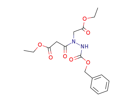 Molecular Structure of 98381-05-6 (benzyl 2-ethoxycarbonylacetyl-2-(ethoxycarbonylmethyl)hydrazine-1-carboxylate)