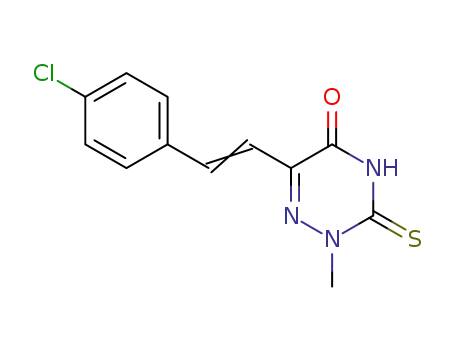 6-[(E)-2-(4-Chloro-phenyl)-vinyl]-2-methyl-3-thioxo-3,4-dihydro-2H-[1,2,4]triazin-5-one