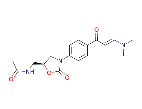 (S)-N-<<3-<4-<3-(dimethylamino)-1-oxo-2(E)-propenyl>phenyl>-2-oxo-5-oxazolidinyl>methyl>acetamide