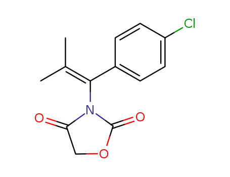 Molecular Structure of 132716-31-5 (2,4-Oxazolidinedione, 3-[1-(4-chlorophenyl)-2-methyl-1-propenyl]-)