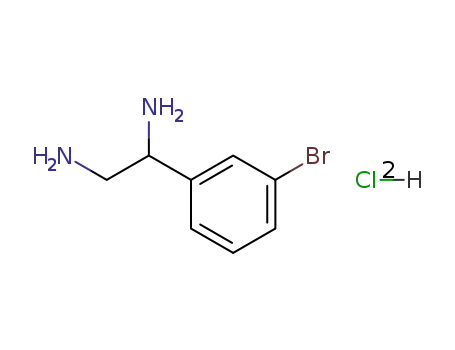 Molecular Structure of 89145-91-5 (1,2-Ethanediamine, 1-(3-bromophenyl)-, dihydrochloride)