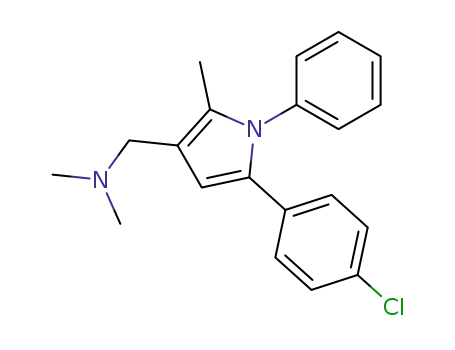 Molecular Structure of 146204-64-0 (1-[5-(4-chlorophenyl)-2-methyl-1-phenyl-1H-pyrrol-3-yl]-N,N-dimethylmethanamine)
