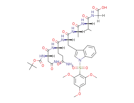 Molecular Structure of 82154-99-2 (Boc-Asn-Gln-Trp(Mtb)-Ala-Val-Gly-OH)
