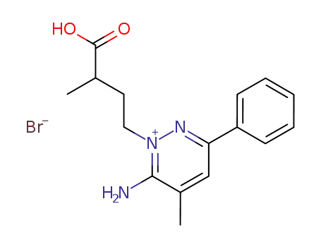 Molecular Structure of 105537-60-8 (6-Amino-1-(3-carboxy-butyl)-5-methyl-3-phenyl-pyridazin-1-ium; bromide)
