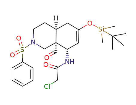Molecular Structure of 929803-84-9 (<i>N</i>-[2-benzenesulfonyl-6-(<i>tert</i>-butyl-dimethyl-silanyloxy)-8a-formyl-1,2,3,4,4a,5,8,8a-octahydro-isoquinolin-8-yl]-2-chloro-acetamide)
