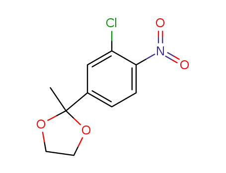 Molecular Structure of 116687-24-2 (2-(3-chloro-4-nitrophenyl)-2-methyl-1,3-dioxolane)