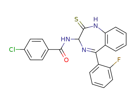 1,3-Dihydro-5-(2-fluorophenyl)-3-(4-chlorophenyl)-carbonylamino-2H-1,4-benzodiazepin-2-thione