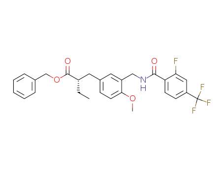 (S)-2-{3-[(2-Fluoro-4-trifluoromethyl-benzoylamino)-methyl]-4-methoxy-benzyl}-butyric acid benzyl ester