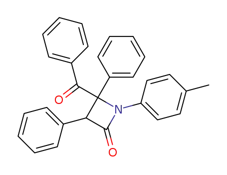 Molecular Structure of 84197-60-4 (2-Azetidinone, 4-benzoyl-1-(4-methylphenyl)-3,4-diphenyl-)