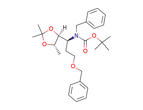 Molecular Structure of 142545-29-7 (4(S)-(N-Benzyl-N-tert-butyloxycarbonyl)amino-6-benzyloxy-2,3-(2S,3S)-isopropylidenedioxyhexane)
