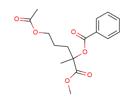 Molecular Structure of 83206-02-4 (Pentanoic acid, 5-(acetyloxy)-2-(benzoyloxy)-2-methyl-, methyl ester)