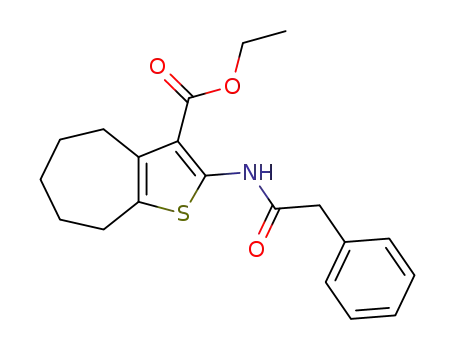Molecular Structure of 76981-76-5 (2-Phenylacetylamino-5,6,7,8-tetrahydro-4H-cyclohepta[b]thiophene-3-carboxylic acid ethyl ester)