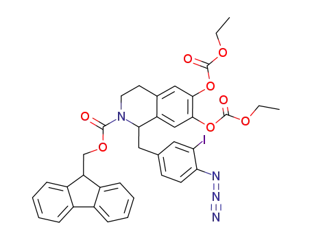 2(1H)-Isoquinolinecarboxylic  acid,  1-[(4-azido-3-iodophenyl)methyl]-6,7-bis[(ethoxycarbonyl)oxy]-3,4-dihydro-,  9H-fluoren-9-ylmethyl  ester